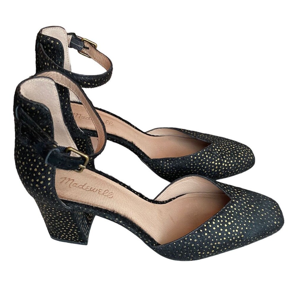 Madewell SIZE 9.5 The Dove High Heel Sandal in Metallic Dot Calf Hair - Picture 7 of 10